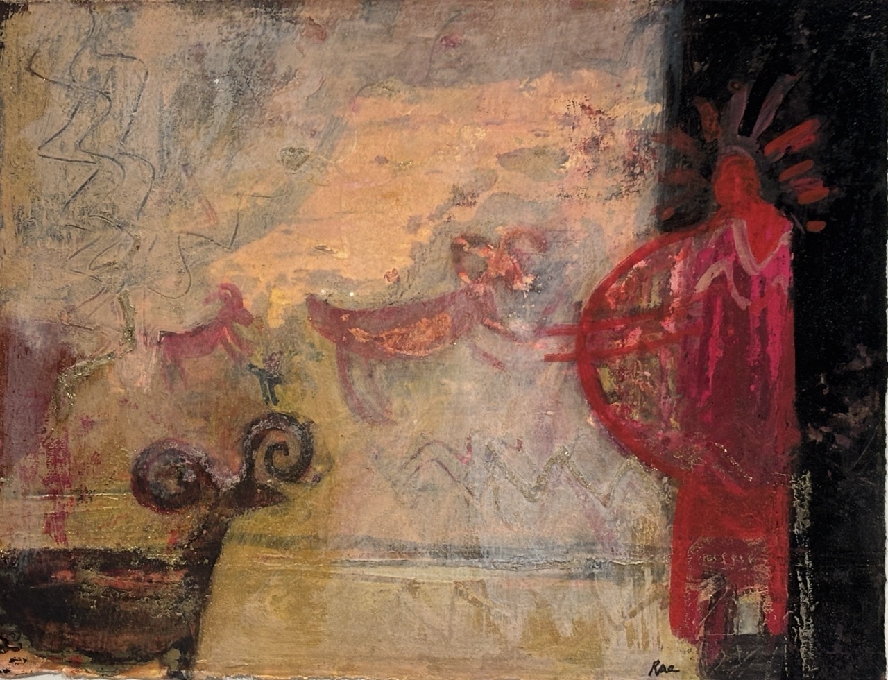 Anasazi Hunter by Barbara Rae CBE, RA